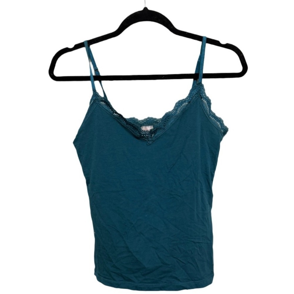 Victoria's Secret Angels Y2K lace trim camo teal blue size large 2007